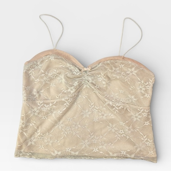 wild fable Tops - NWT Wild Fable Cream White Lace Tank Top Sheer back LARGE
